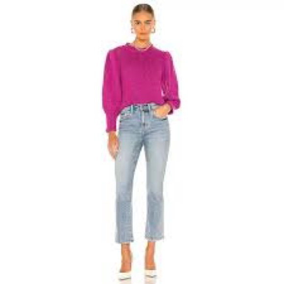 Gabbie 3/4 Puff Sleeve Sweater in Wild Orchid Small - Picture 2 of 11